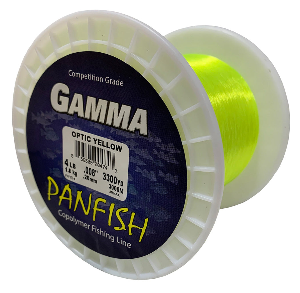 GAMMA Polyflex Copolymer Panfish Fishing Line Filler Spool, Optic Yellow,  8lb, 330yd 